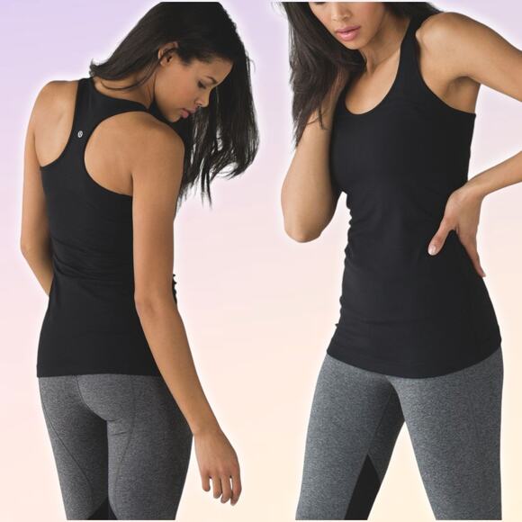 lululemon athletica Tops - LULULEMON Cool Racerback Tank Reversible Sz 6 Black